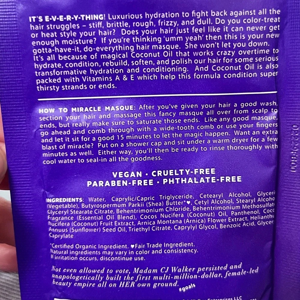 Hair Mask- MCJW Dream Come True Moisturizing Masque